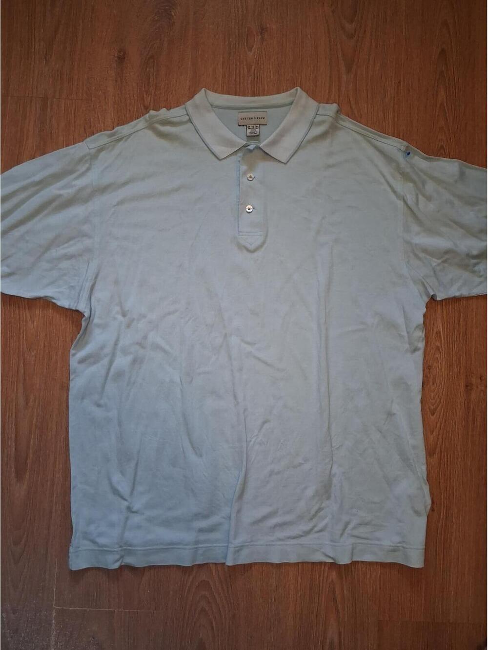 Cutter & Buck Polo Shirt Mens 2XT Green Birdseye 100% Cotton